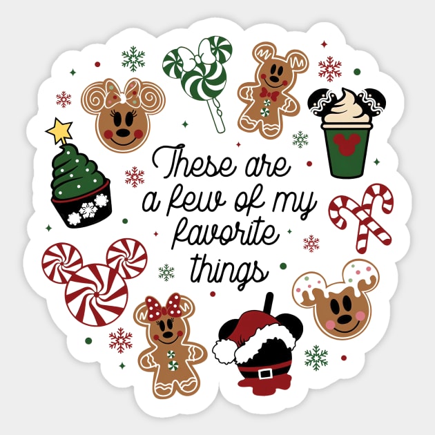 These Are a Few of my Favorite Things Disney Christmas Cute Family Candy Cake Food Sticker by TDH210